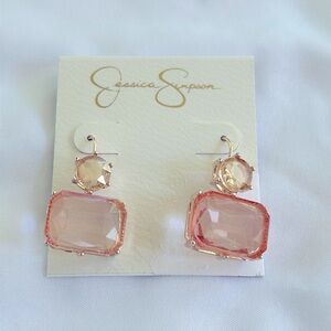 Jessica Simpson Faceted Rhinestone Drop Earrings NWT